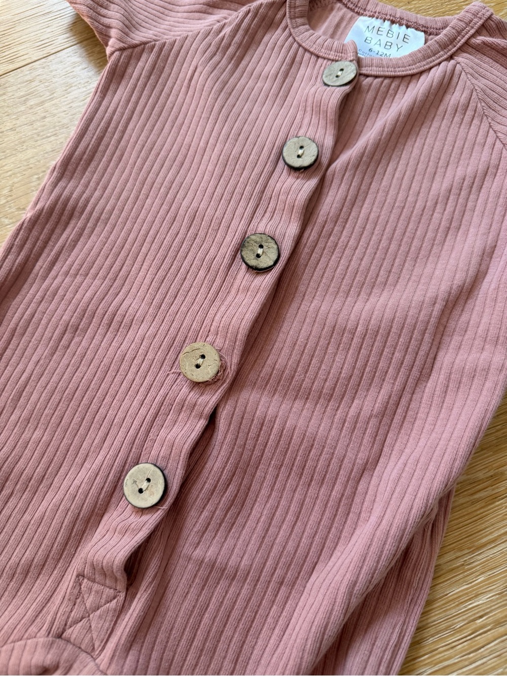 Mebie Baby Ribbed Button Onesie - Picture 5 of 6
